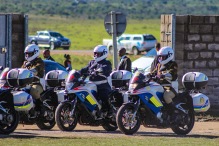 The motorcade which escorted the president of South Africa to Miki Yili Stadium for the 2019 Freedom Day Celebrations. Photo: Stephen Kisbey-Green