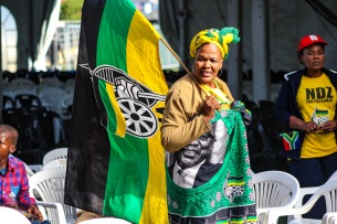 The tents on the field at Miki Yili were filled with ANC supporters and others that came to hear the Presidential address. Photo: Stephen Kisbey-Green