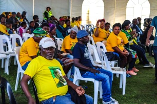 The tents on the field at Miki Yili were filled with ANC supporters and others that came to hear the Presidential address. Photo: Stephen Kisbey-Green