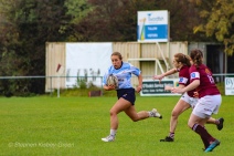 Leah Reilly clamps on the pace as she tries to attempt to get around the Tullow defence. Photo: Stephen Kisbey-Green
